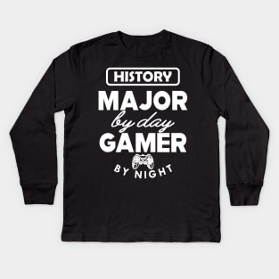 History major by day gamer by night Kids Long Sleeve T-Shirt